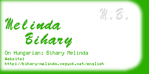 melinda bihary business card